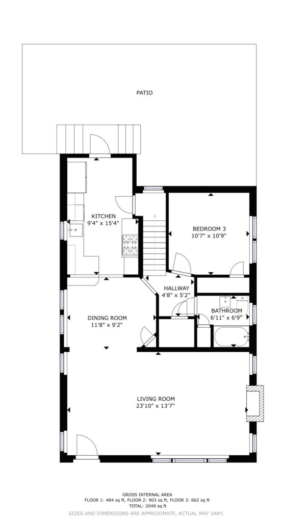 Queen Anne Tudor Main Level Floorplan